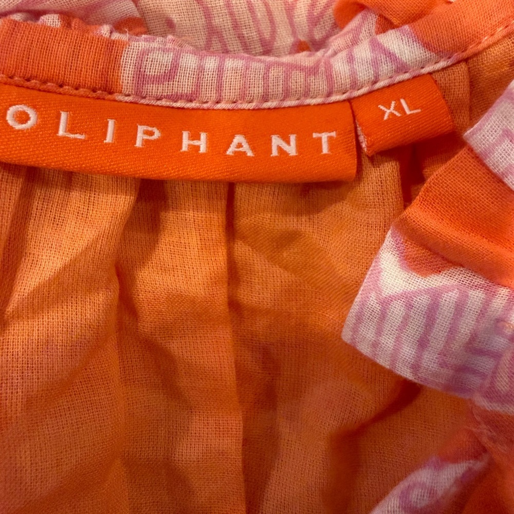 Oliphant Floral Block Print Ruffle Mini Dress Size XL - Picture 4 of 5